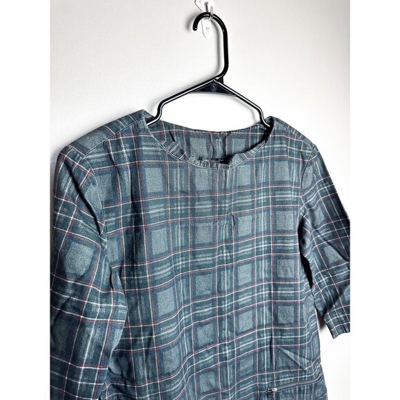 MNG Collection Plaid Dress Zipper Pocket Detail Womens shift Dress XXS Gray - Picture 2 of 5